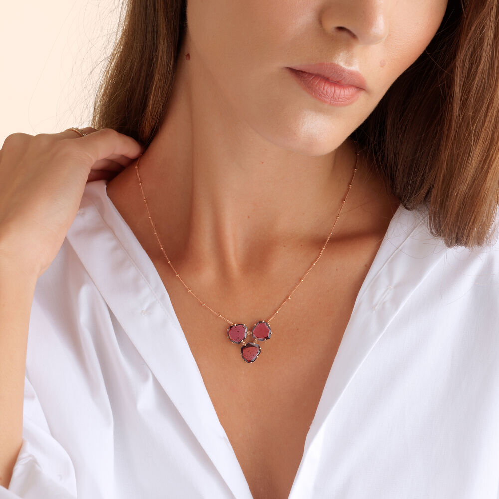 Shard 18ct Rose Gold Garnet Necklace | Annoushka jewelley